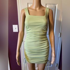Sexy Blashe Sage Green Ruched Mini Dress Size S